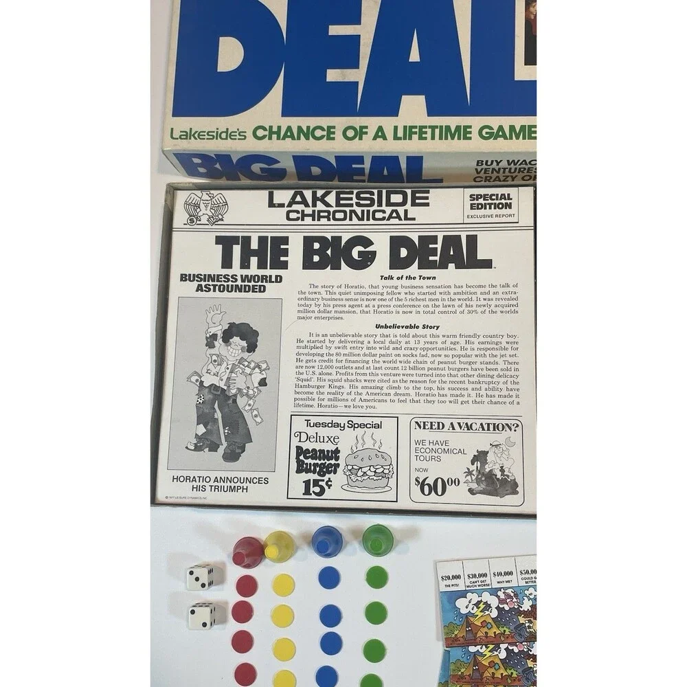 1977 Lakeside Games Big Deal Chance of a Lifetime Board Game Excellent Condition